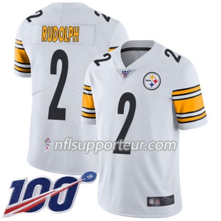 Maillot Homme Pittsburgh Steelers Mason Rudolph 2 Nike Blanc 100th